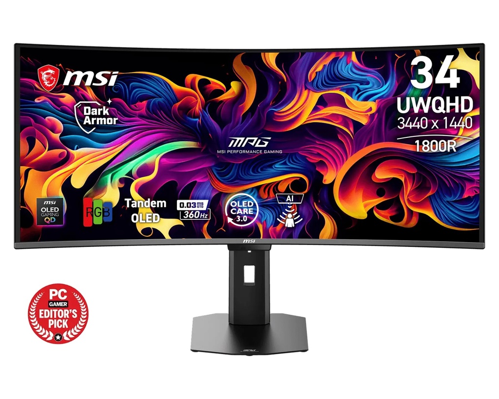 MSI MPG 341CQR – 34" UWQHD Curved QD-OLED 360Hz